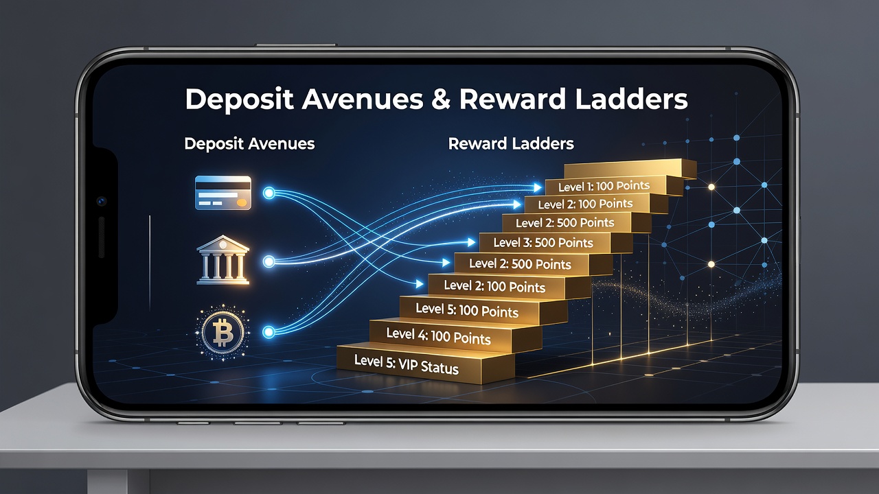 Mobile casino loyalty dashboard showing deposit history aligned with tier advancement
