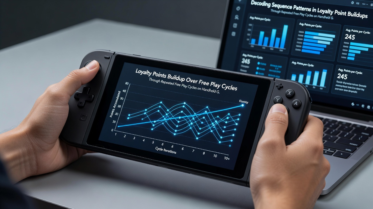 Detailed view of loyalty point graphs showing sequence patterns from free play cycles