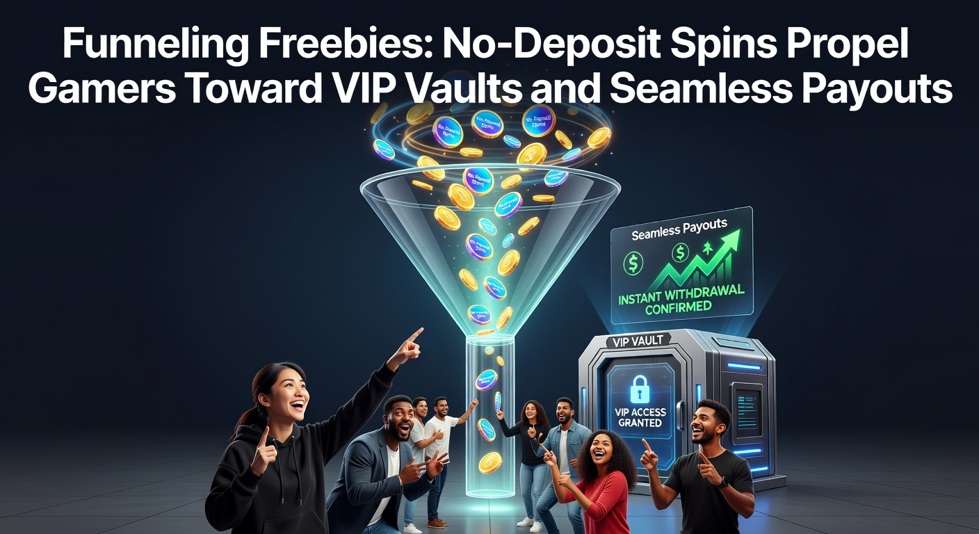 Vibrant slot machine reels spinning with golden coins bursting out, symbolizing no-deposit wins leading to VIP treasures