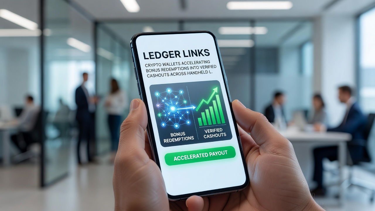 Mobile device displaying verified crypto cashout from loyalty rewards