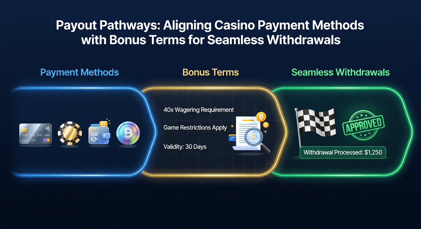 Infographic illustrating common bonus-payment mismatches, with red flags on restricted methods and green paths for compliant withdrawals including timelines and fees