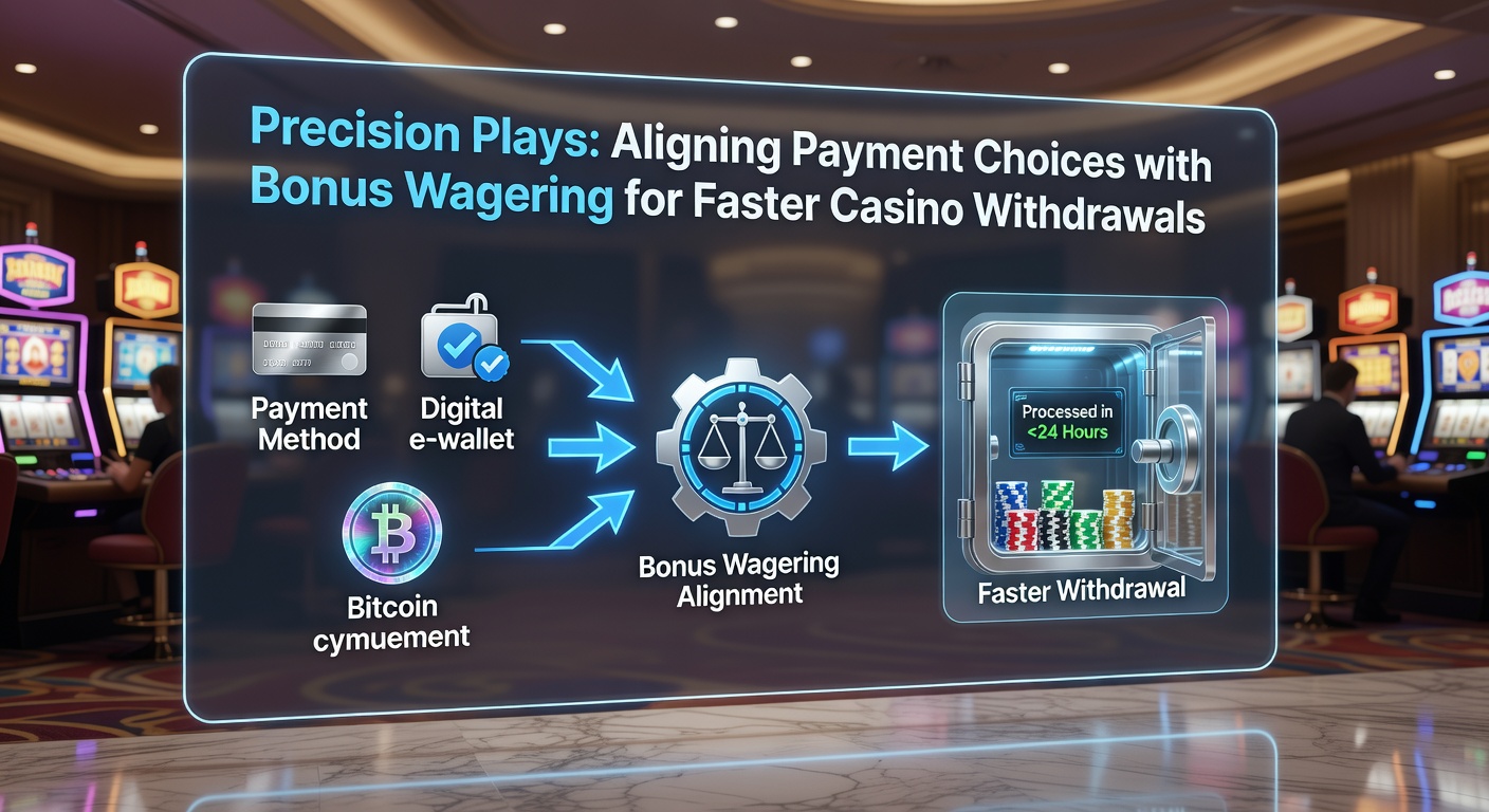 Infographic showing payment method icons aligned with bonus wagering progress bars and withdrawal speed clocks
