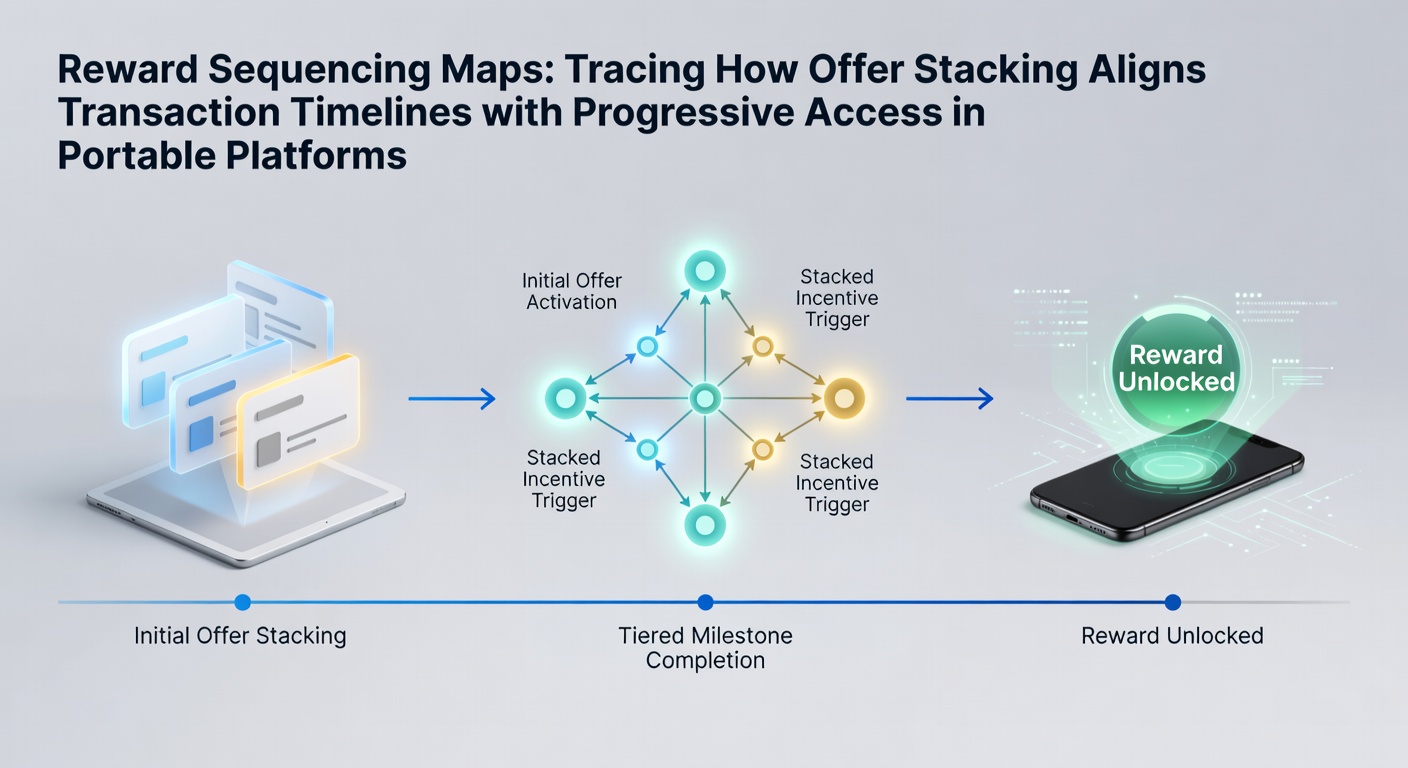 Diagram showing reward sequencing maps that align stacked offers with transaction timelines in mobile casino platforms