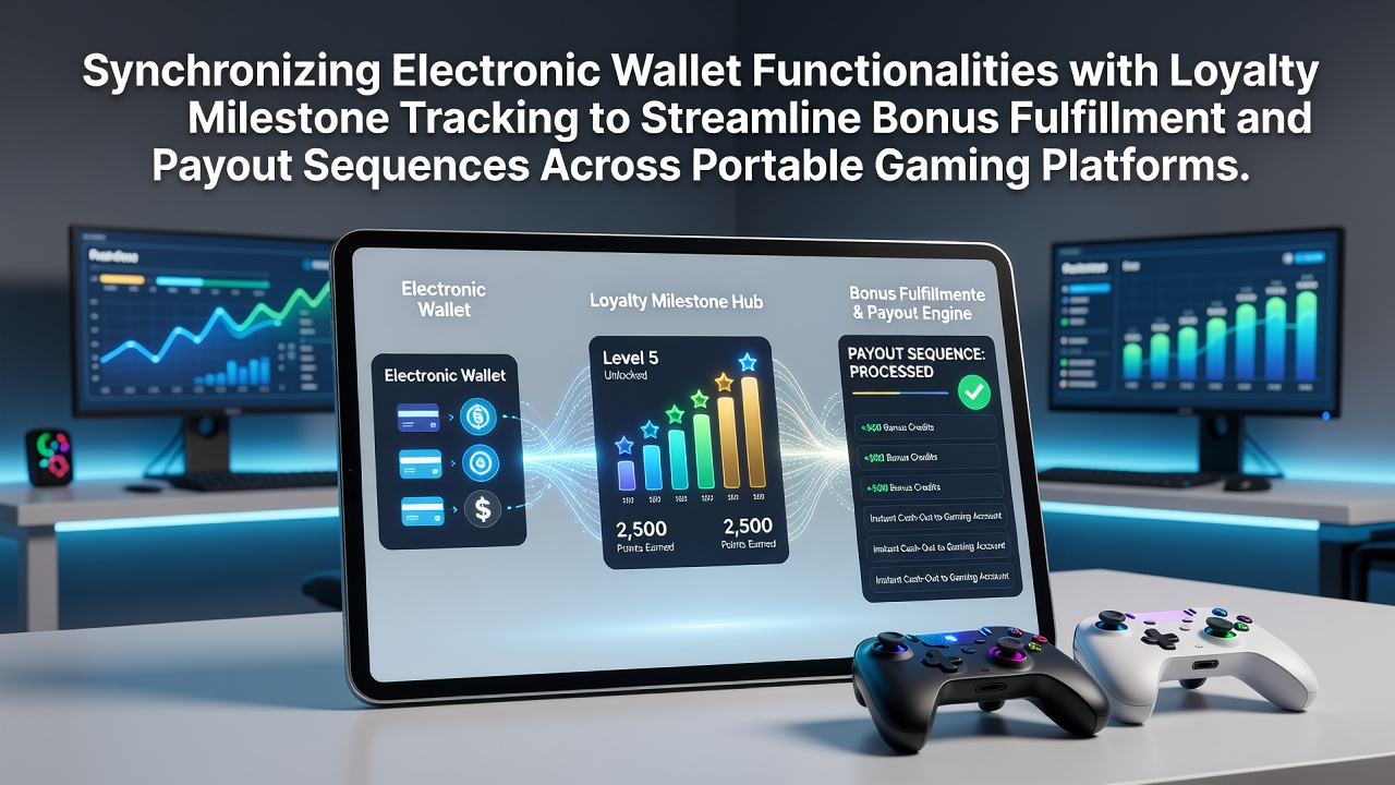 Electronic wallet interface displaying synchronized loyalty milestones and bonus progress on a mobile gaming screen